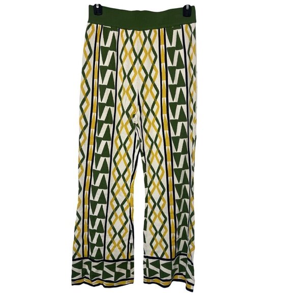 Misa Los Angeles Rialta Pants in Limoncello Geo Large New Womens Knit Trousers - Picture 5 of 14